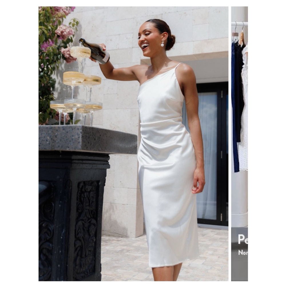 Petal & Pup Luella One-Shoulder Satin Slipdress